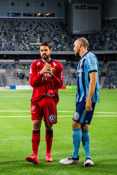 Djurgårdens målvakt Tommi Vaiho och Marcus Danielson