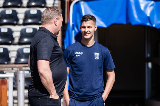 Sirius Mauricio Albornoz och Trelleborgs tränare Patrick