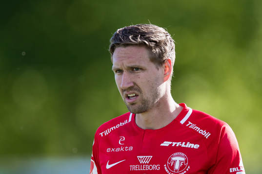 Trelleborgs Marcus Pode innan fotbollsmatchen i Allsvenskan