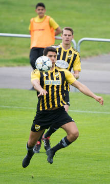 IFK Hässleholms Tommy Filipovic och Filip Ranmo i matchen