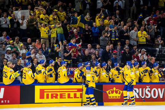 Sveriges Viktor Arvidsson jublar