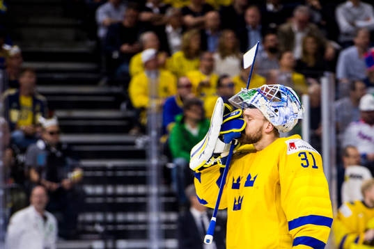Sveriges målvakt Anders Nilsson deppar