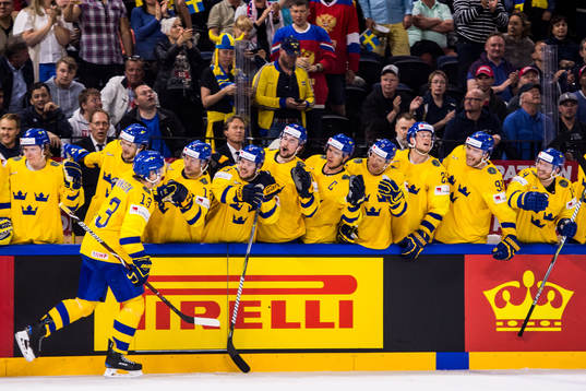 Sveriges Mattias Janmark jublar med båset