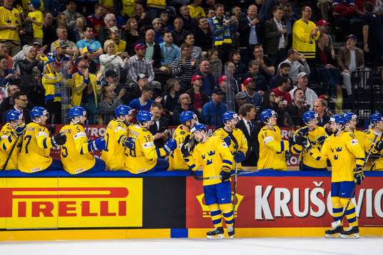 Sveriges Viktor Arvidsson jublar