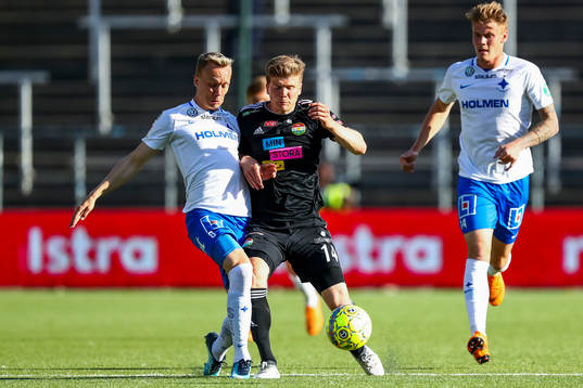 Norrköpings Gudmundur Thorarinsson och Dalkurds Oliver Berg