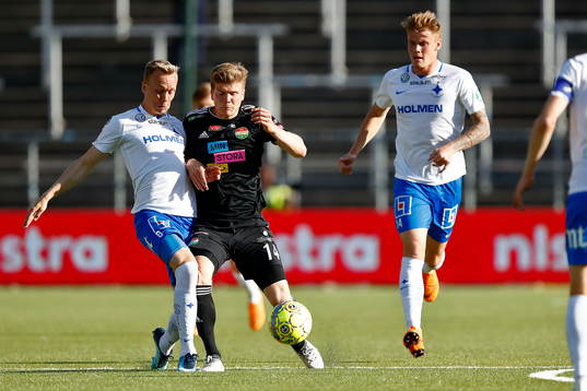 Norrköpings Gudmundur Thorarinsson och Dalkurds Oliver Berg