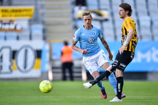 Malmö FFs Sören Rieks och Häckens Erik Friberg