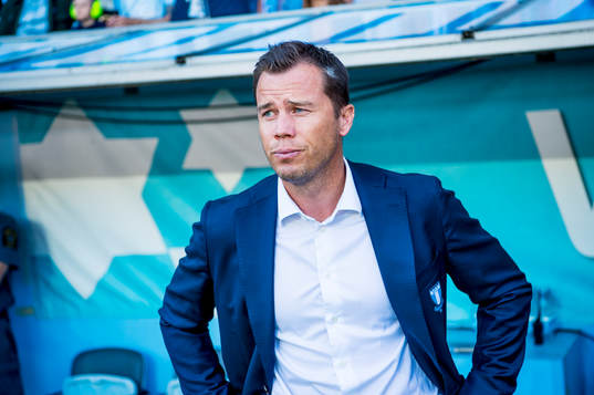 Malmö FFs tränare Daniel Andersson innan fotbollsmatchen