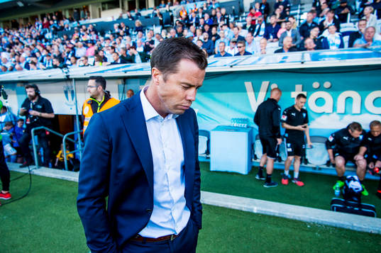 Malmö FFs tränare Daniel Andersson innan fotbollsmatchen