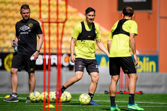 Elfsborgs Stefan Ishizaki och manager Jimmy Thelin