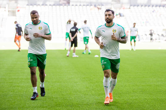 Hammarbys Serge-Junior Martinsson Ngouali och Jiloan Hamad