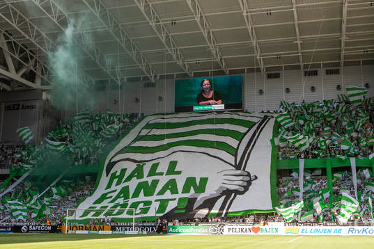Hammarbys supportrar med ett tifo