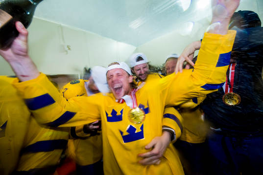 Sveriges Jacob de la Rose och Filip Forsberg  i