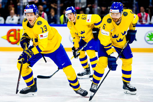 Sveriges Mattias Janmark och Adam Larsson