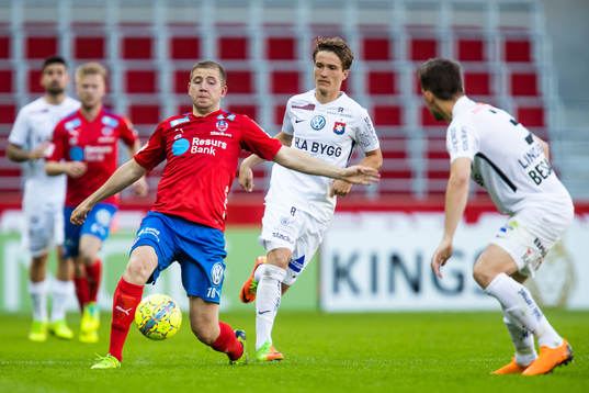 Helsingborgs Darijan Bojanic och Örgrytes Jakob Lindström