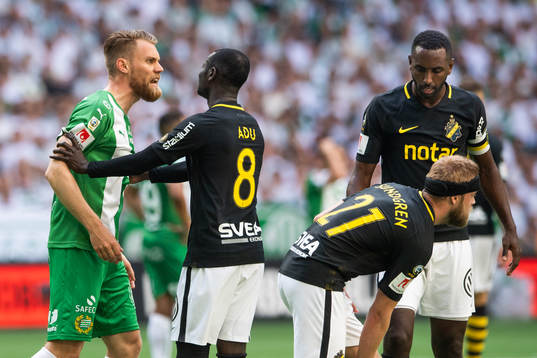 Hammarbys David Fällman reagerar mot Daniel Sundgren