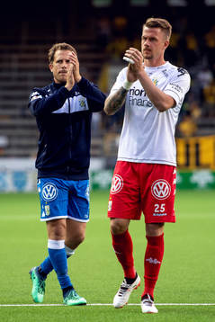 IFK Göteborgs Tobias Hysén och målvakt Erik Dahlin