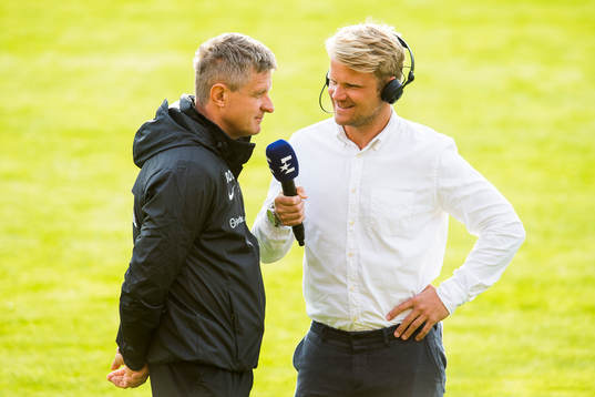 Lars Arne Nilsen, head coach of Brann, is been interviewed