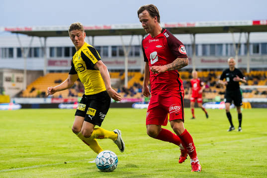 Fredrik Krogstad of Lillestrøm and Fredrik Haugen of Brann