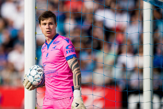 Goalkeeper Per Kristian Bråtveit of Haugesund looks