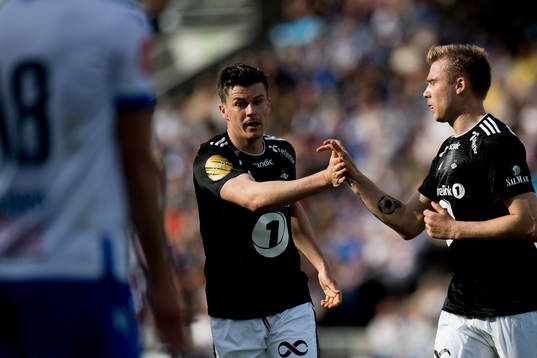 Pål André Helland and Alexander Søderlund of Rosenborg