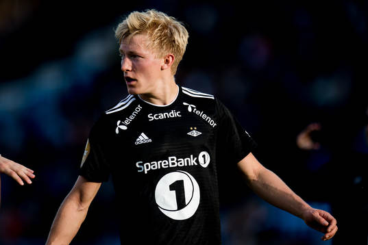 Birger Meling of Rosenborg celebrates