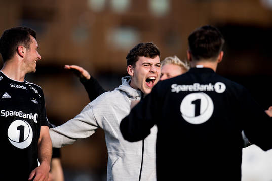 Jacob Rasmussen of Rosenborg celebrates