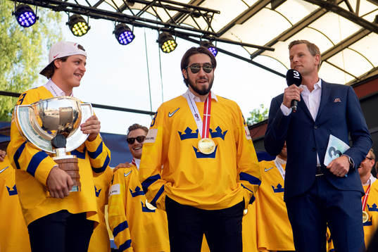 Sveriges Mattias Janmark och Mika Zibanejad