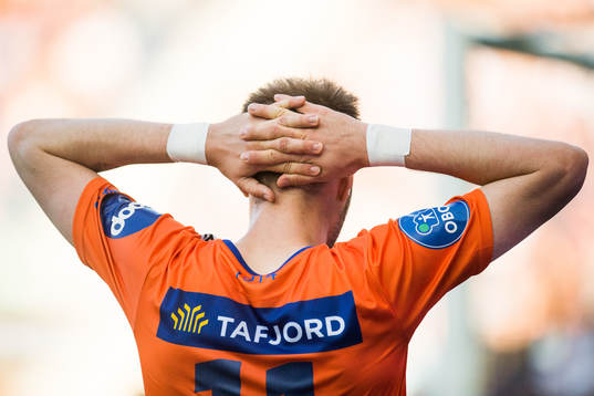 Aron Elís Thrándarson of Aalesund reacts
