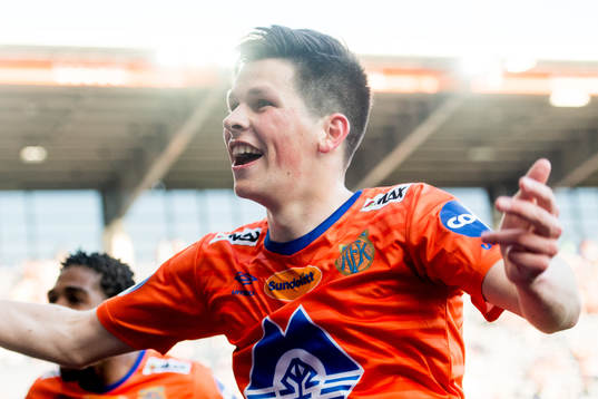 Sondre Fet of Aalesund celebrates the 0-2 goal