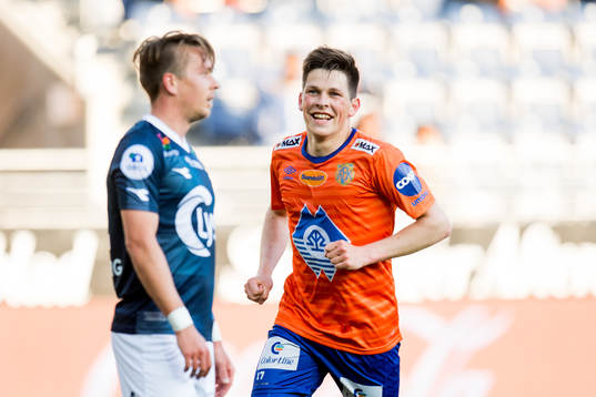 Sondre Fet of Aalesund celebrates the 0-2 goal