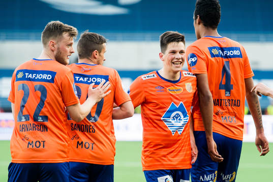 Sondre Fet of Aalesund celebrates the 0-2 goal with