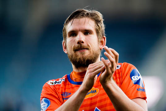 Oddbjørn Lie of Aalesund celebrates