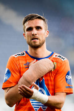 Robert Sandnes of Aalesund with an injury