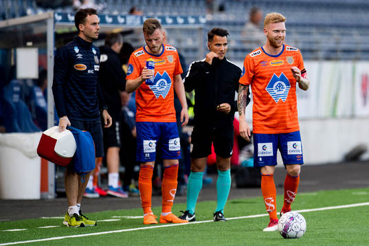 Adam Örn Arnarson and Fredrik Carlsen of Aalesund