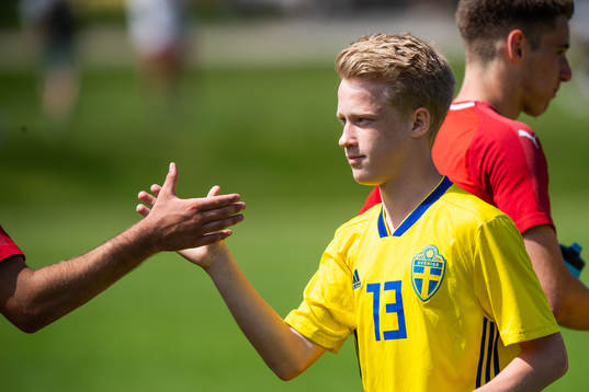 Sveriges David Edvardsson tackar motspelare