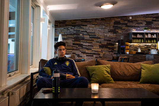 Sveriges Lucas Lima på hotellet