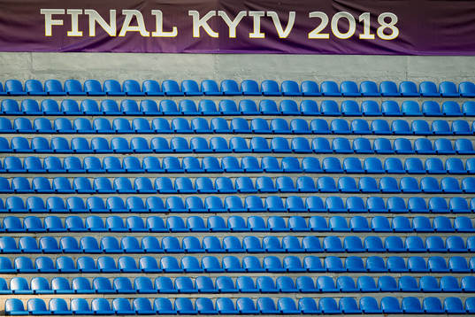 A Final Kyiv 2018 banner in the stands