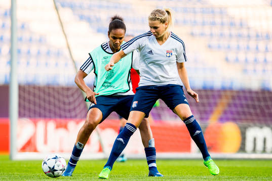 Wendie Renard and Ada Hegerberg of Lyon