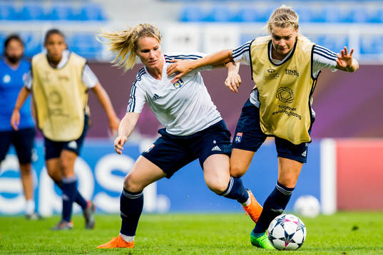 Amandine Henry and Ada Hegerberg of Lyon