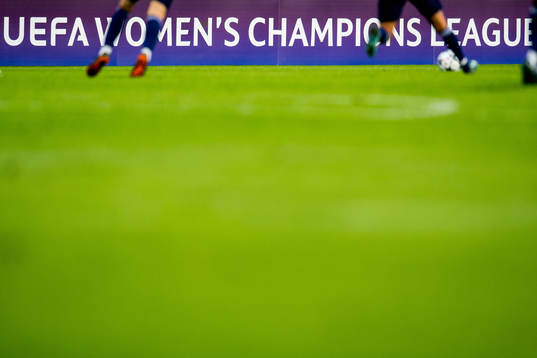 A UEFA Women's Champions League advertising board