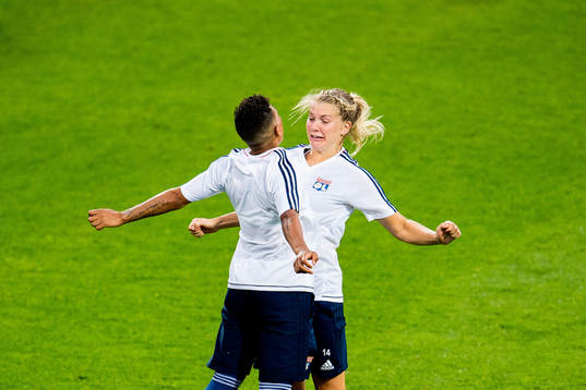 Shanice van de Sanden and Ada Hegerberg of Lyon
