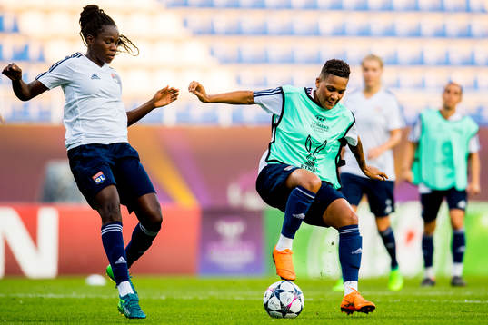 Griedge M'Bock Bathy and Shanice van de Sanden of Lyon