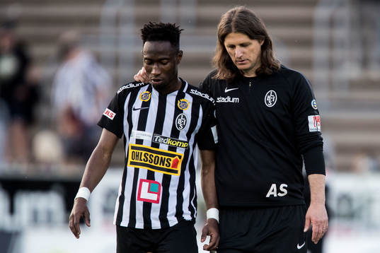 Landskronas Karim Sadat och tränare Agim Sopi