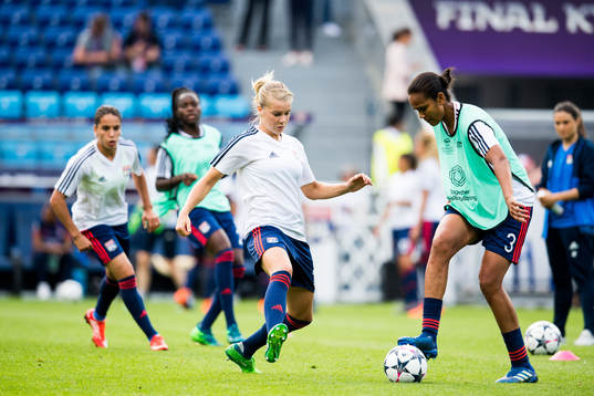 Ada Hegerberg and Wendie Renard of Lyon