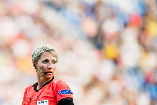 Referee Jana Adamkova of the Czech Republic