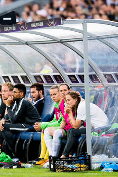 Caroline Graham Hansen of Wolfsburg looks dejected at the