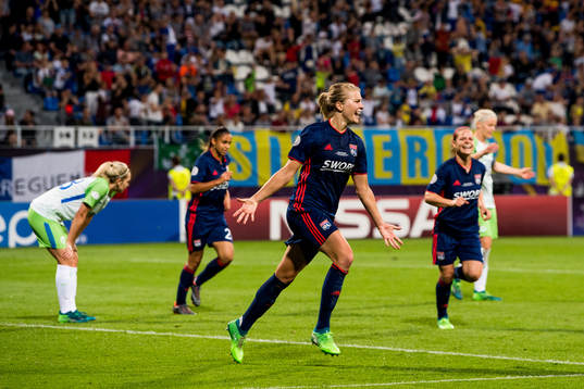 Ada Hegerberg of Lyon celebrates