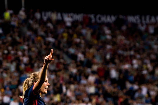 Ada Hegerberg of Lyon celebrates