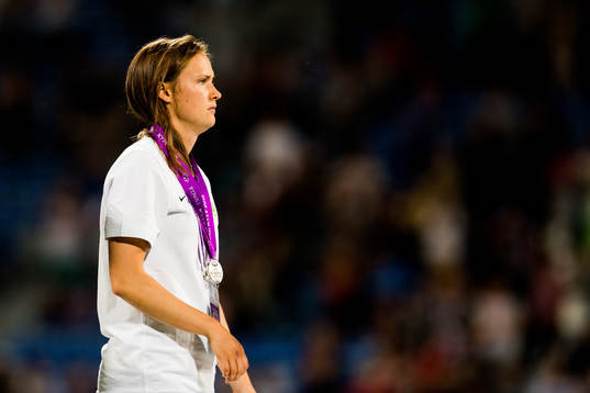 Caroline Graham Hansen of Wolfsburg looks dejected